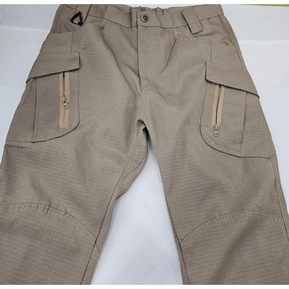 Tactical Series Mens‎ Ripstop Cargo Pants Tan Khaki Multi Pocket Size S 30x29